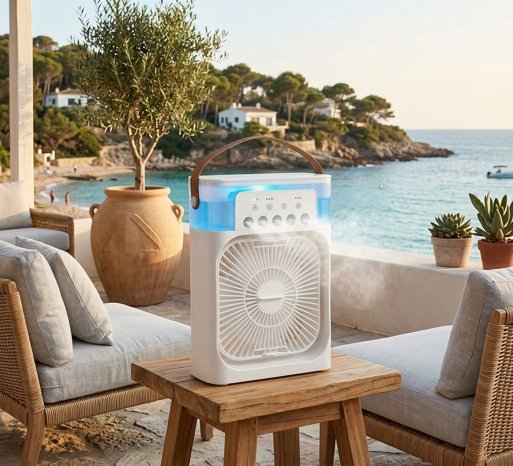 Ventilador Climatizador con pulverizador portátil